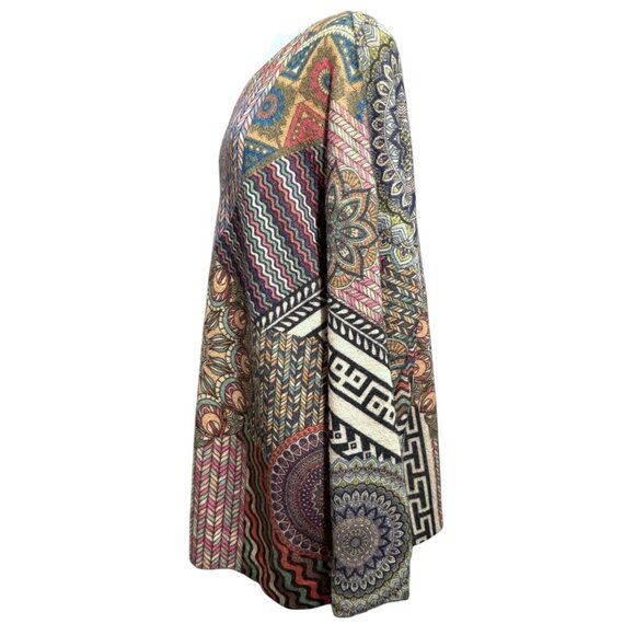 YESNO Womens Slouchy Oversized Sweater Drop Shoulders Artsy Multicolor Knit Boho - Picture 6 of 7